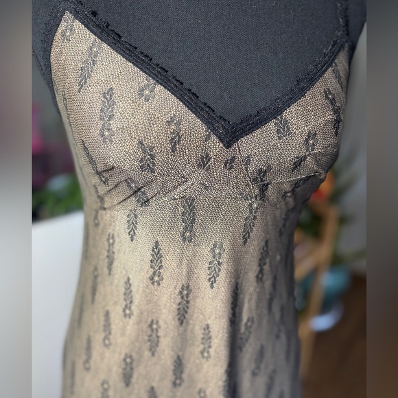 Vintage Brown/Black Lace Slip Dress Floral Y2K Spring Feminine Romantic Size Sm - Picture 3 of 8